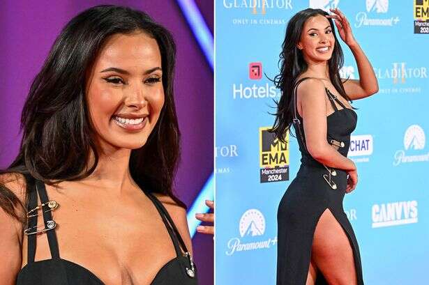 Maya Jama sizzles as she struts down red carpet in daring thigh-slit dress