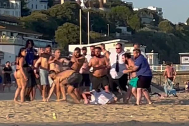 Major brawl erupts on British beach in second bust-up in the space of a month