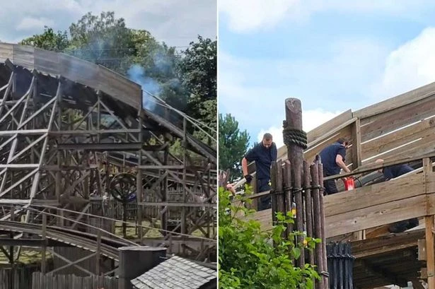 Alton Towers drama as smoke seen billowing from wooden Wicker Man rollercoaster