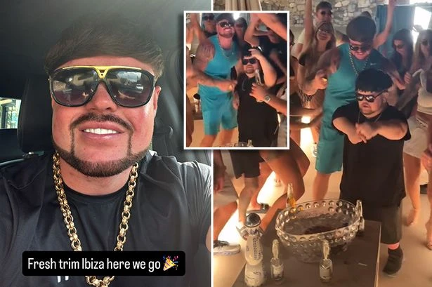 Ibiza Final Boss raves with 'The Mini Boss' as girls straddle shoulders in pool