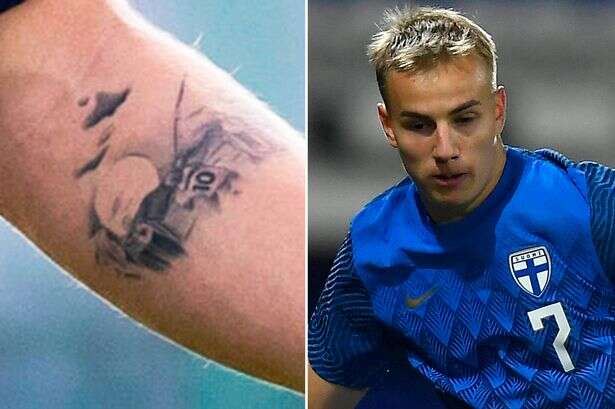 Finland star hoping to break English hearts has a tattoo of Wayne Rooney fishing