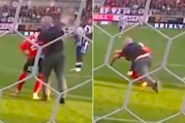 Football fan tries to punch player with 'embarrassing' results as lifetime ban demanded