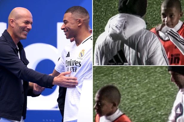 Kylian Mbappe reunites with Zinedine Zidane at Real Madrid - years after icon trained him