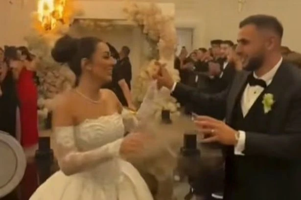 Luxury wedding in flames while newlyweds unaware of blaze during first dance