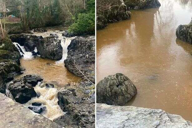 Alarm as crystal clear river at picturesque Welsh tourism hotspot turns yellowy brown