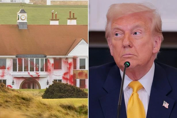 Donald Trump's £46m Turnberry golf course vandalised by pro-Palestine protesters