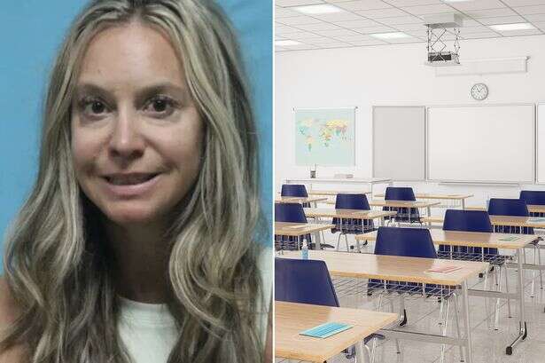 Female teacher 'who had sexual relationship with teen' smiles in bizarre mugshot