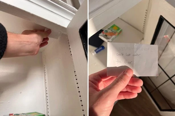 New homeowner finds creepy note taped inside cupboard with chilling five-word warning