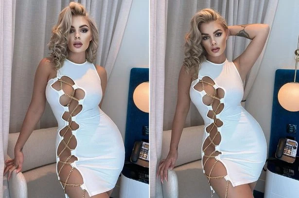 Model exposes curves as she ditches underwear in racy cut-out dress trend