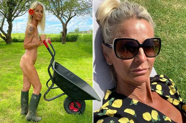 Ulrika Jonsson strips completely naked in her wellies as she 'bares all' for good cause