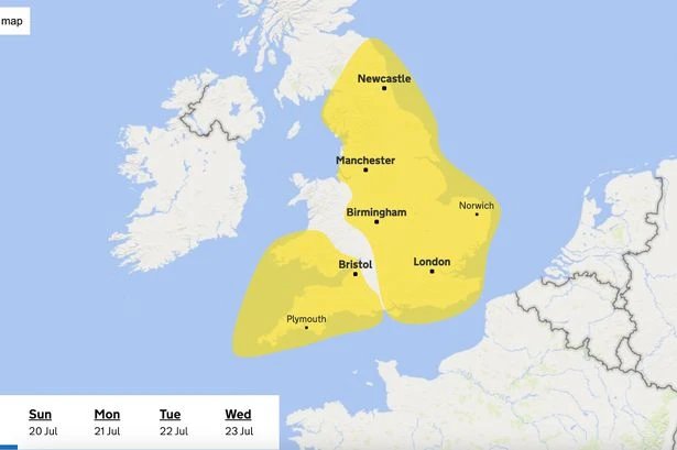 Britain is in a 'thunderdome' as Met Office issues several warnings ahead of downpours