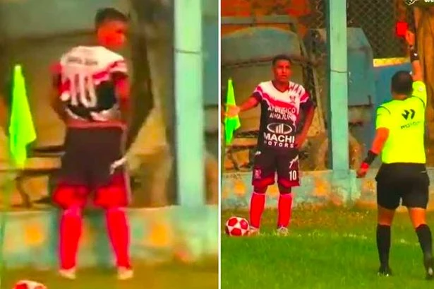 South American footballer sent off after nature calls when he's taking a corner