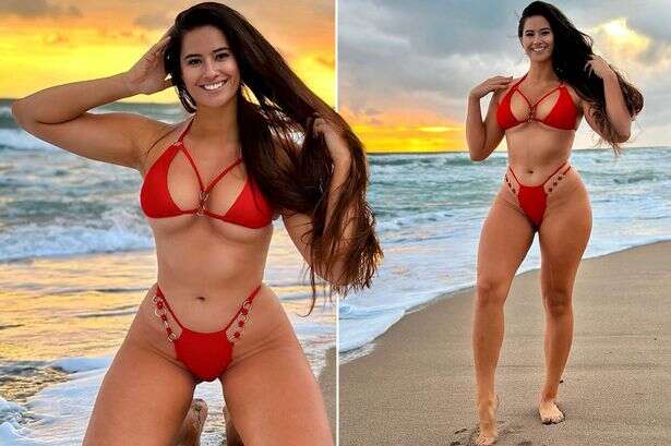 Lofty '7ft' star hailed 'voluptuous art in womanly flesh' in bikini as she puts on 10lbs