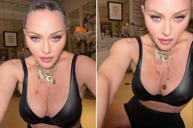 Madonna, 62, flaunts mega cleavage in black lingerie as she teases 're-invention'