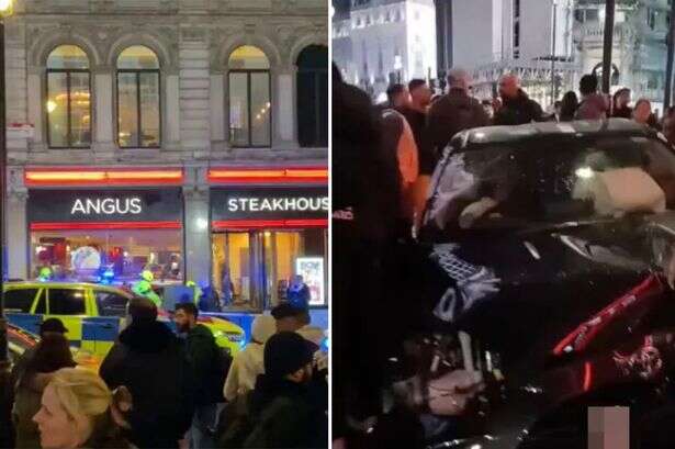 Horror scenes as car ploughs into crowds outside popular London restaurant