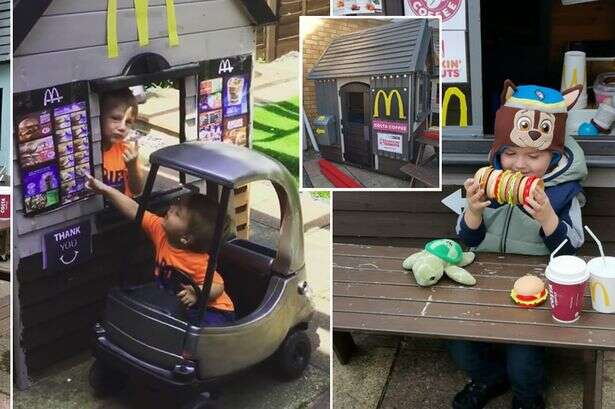 DIY dad builds his own McDonald’s drive-thru at home and his kids are lovin’ it