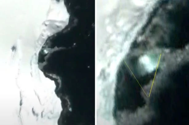 Huge 60ft 'metallic UFO' spotted half-submerged in Antarctica on Google Earth