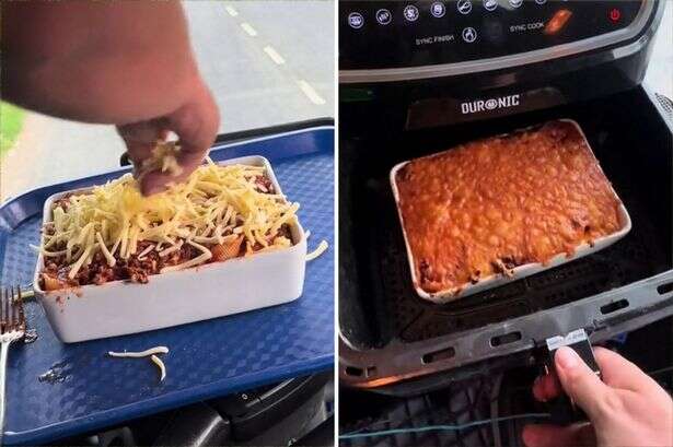 Trucker whips up homemade meals from scratch including lasagne – from his dashboard