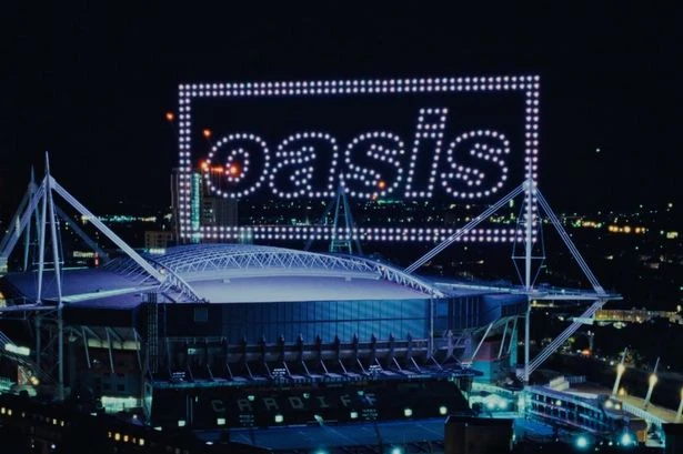 Oasis light up Cardiff sky ahead of reunion tour in epic drone show