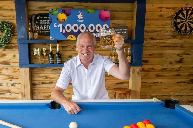 Lottery winning truck driver celebrates £1million jackpot by building the ultimate man cave