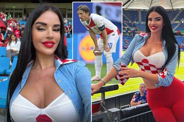 Ex-Miss Croatia Ivana Knoll makes Euro 2024 return in plunging top – 'distracting' players