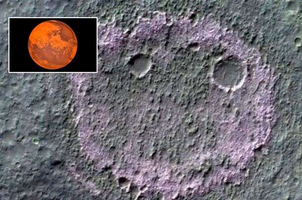 'Smiley face' discovered on Mars as scientists believe it could mean signs of life