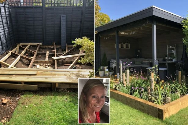 Thrifty woman saves £950 by transforming rotten decking into gorgeous gazebo