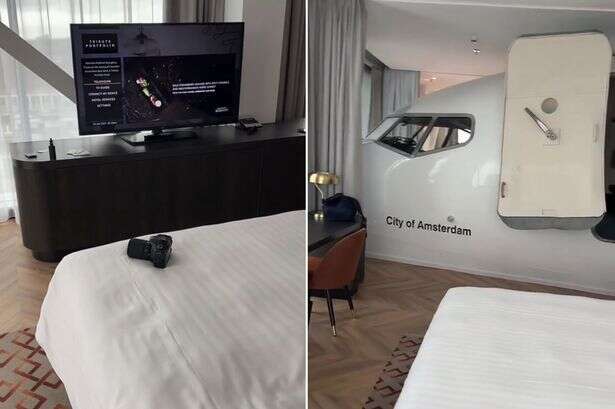 Lad baffled after discovering 'fully functioning' plane in middle of swanky hotel room