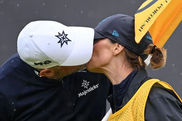 Lee Westwood snogs his caddie at The Open but good reason married golfer isn't in trouble