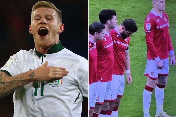 Wrexham captain James McClean refuses to wear poppy - as Royal Marines deliver match ball