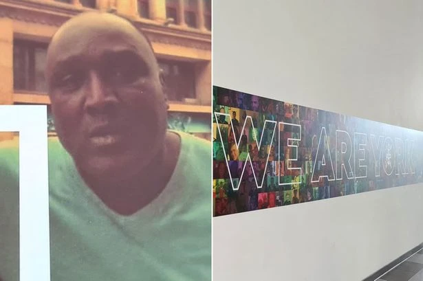 Muscle-fondling 'bogeyman' spotted in community montage at York's new stadium