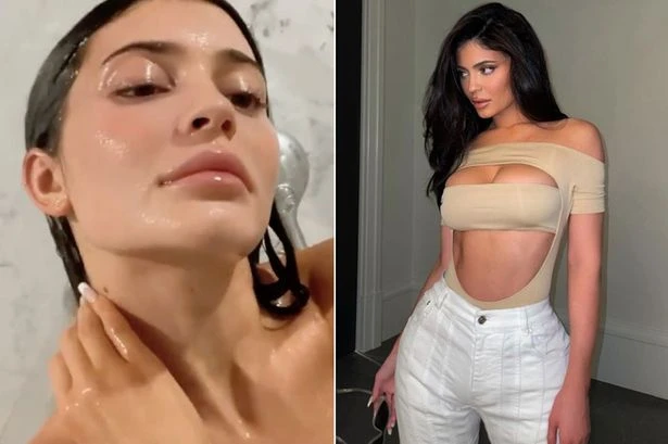 Kylie Jenner goes topless for soaking wet shower video in Instagram display