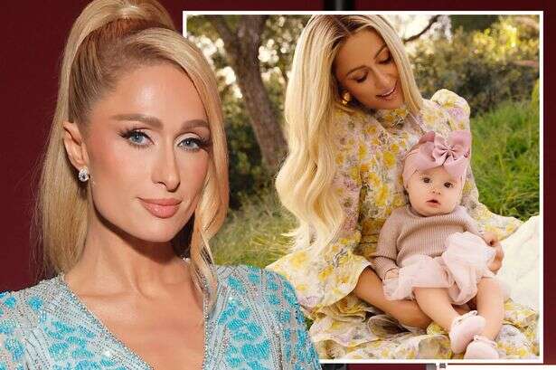 Paris Hilton stuns in floral dress as she shares first ever snap of baby girl