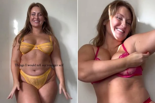 Curve model shows cellulite in stunning lingerie, saying 'arms are supposed to jiggle'