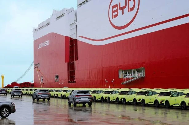 Chinese firm BYD launches 16-storey ship with 9,000 cars to boost electric car exports