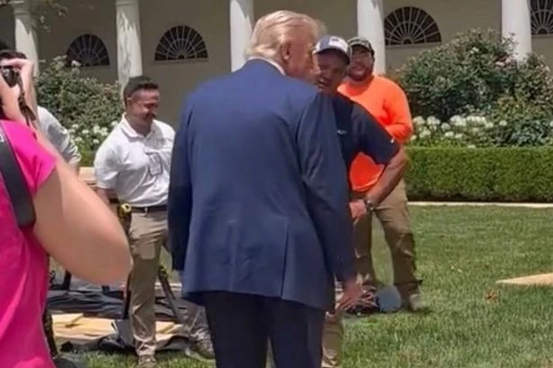 Donald Trump health fears surge as 'catheter' spotted during White House event