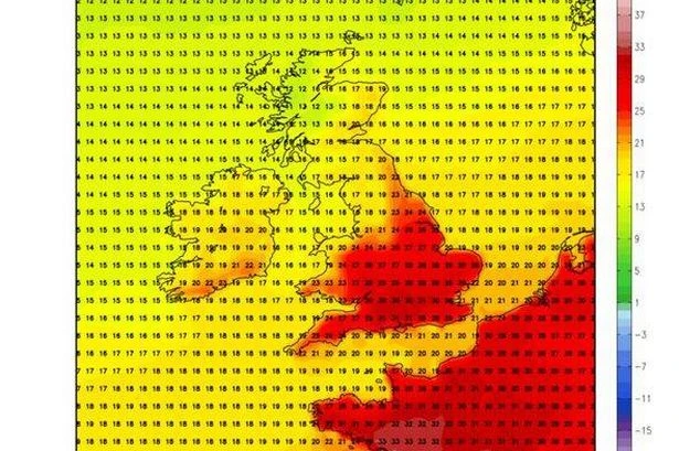 UK weather charts turn blood red as 34C heat bomb brings next heatwave with 10 hottest cities named