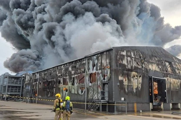 Cheshire farm fire as two massive chicken sheds left completely charred and gutted