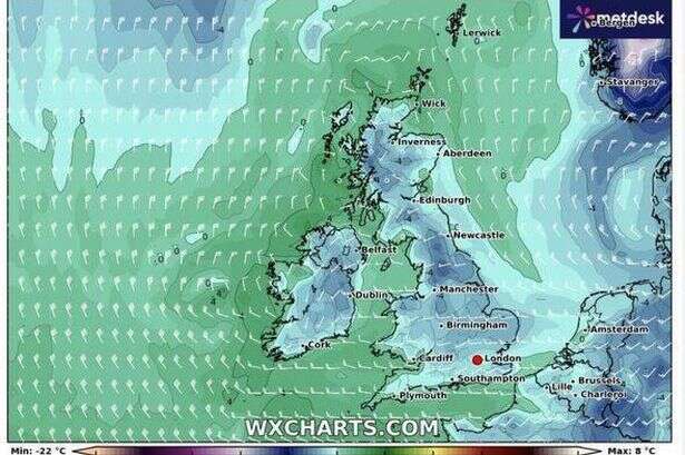 UK snow maps show Brits can expect to be hit by 327-mile Arctic blast