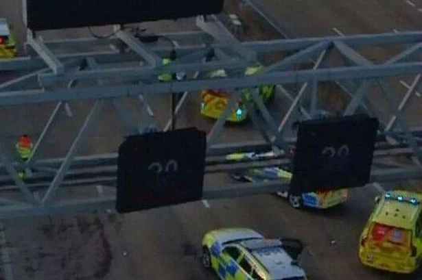 M25 horror crash sees air ambulance land on carriageway as traffic builds