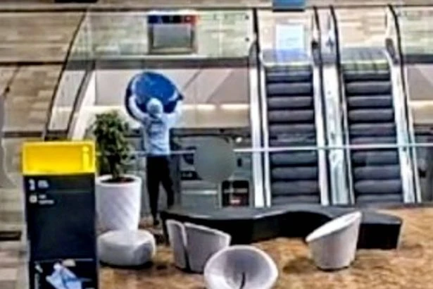 Teen hurls 15kg chair from shopping centre balcony and 'almost killed someone'