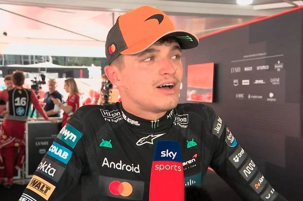 Norris' face drops as Verstappen 'Mario Kart' dig heard after Spanish GP chaos