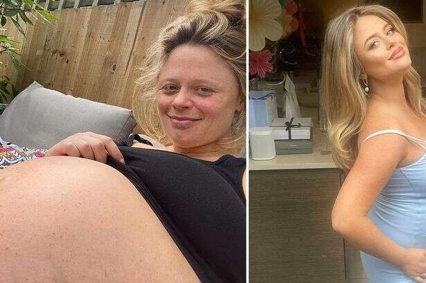 Pregnant Emily Atack begs fans 'help me' as she shares snap of huge baby bump