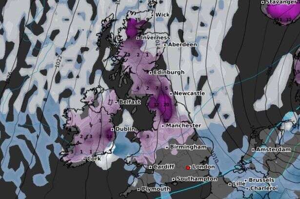 UK weather map shows exactly when wall of snow reaches West Midlands