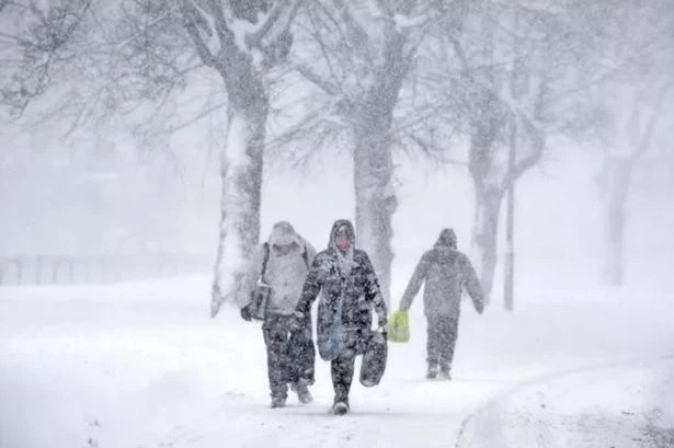 11 counties in England set for 'six hours' of -7C snow next Tuesday