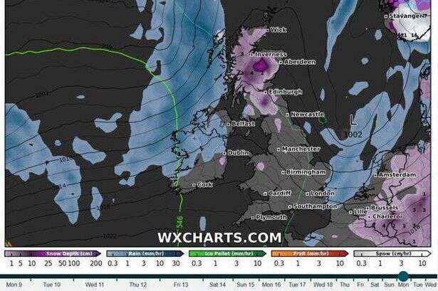 Rare weather event hits in -6C chill with fears of massive snow wall on way