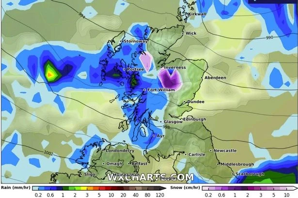 Weather maps turn purple as shock snow fall heads for UK in days
