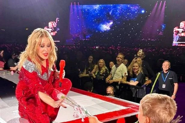 Moment three-year-old melted Kylie Minogue's heart in Birmingham gig