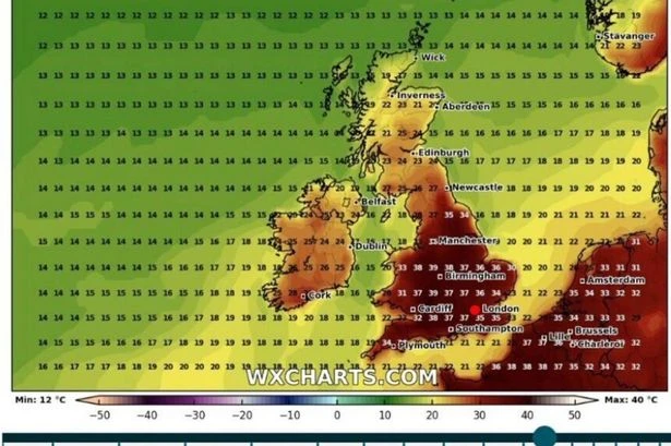 39C West Midlands heatwave warning as weather maps turn red
