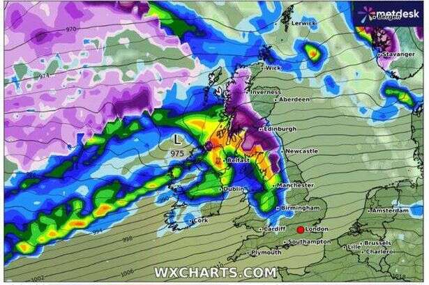 UK weather maps turn purple as snow storms hit in matter of days